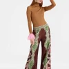 Palazzo PantsPortal Placée Brown in Silk Twill
