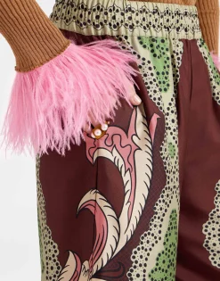 Palazzo PantsPortal Placée Brown in Silk Twill
