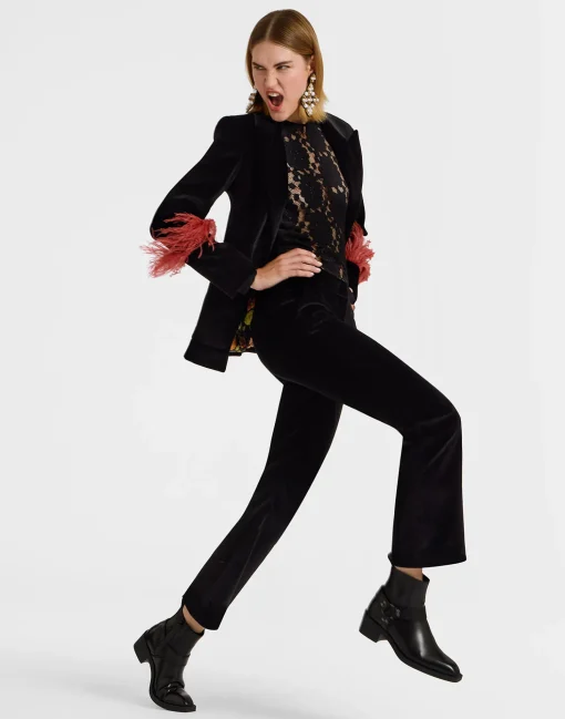24/7 PantsSolid Black in Cotton Velvet