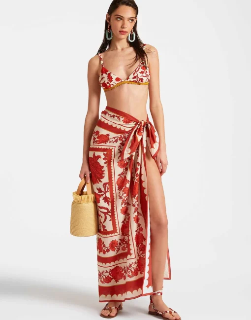 PareoDragonflower Placée Red in Silk Voile