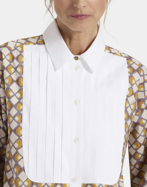 Peggy ShirtHalf-Light Micro Cream in Poplin Cotton