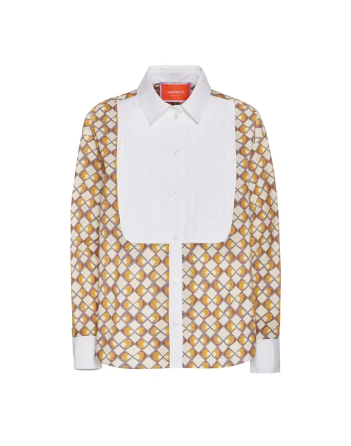 Peggy ShirtHalf-Light Micro Cream in Poplin Cotton