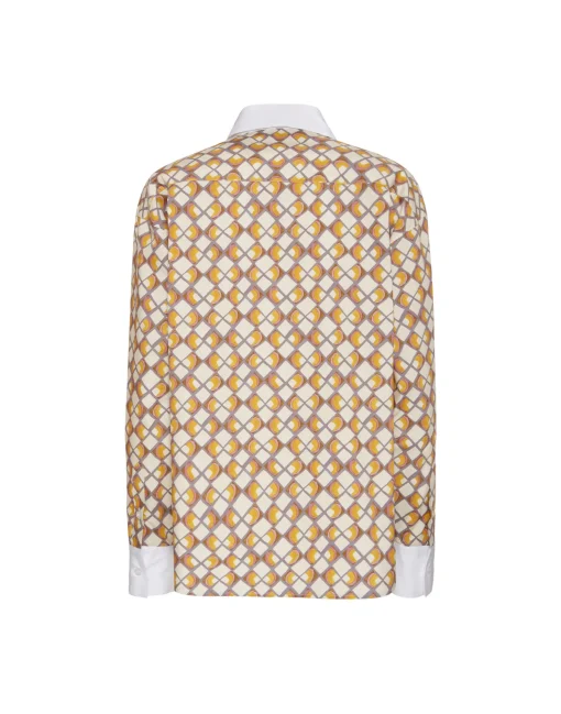 Peggy ShirtHalf-Light Micro Cream in Poplin Cotton