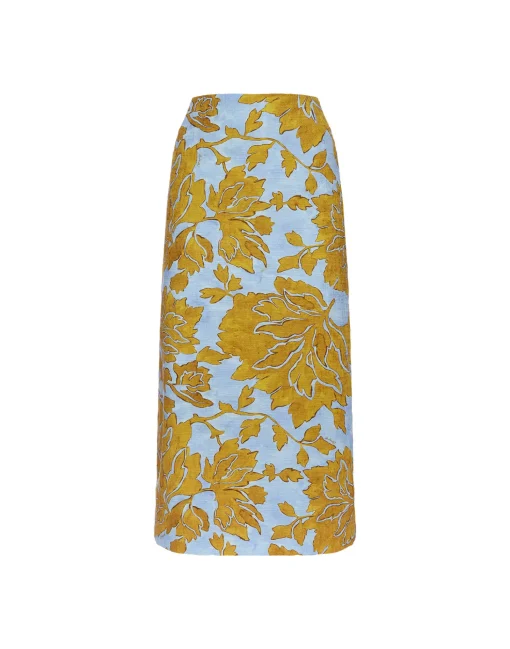 Pencil SkirtTangle Light Blue in Shot Cotton