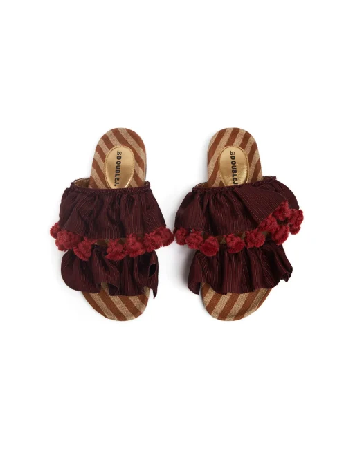 Pimento SlideSolid Bordeaux in Viscose & Jute