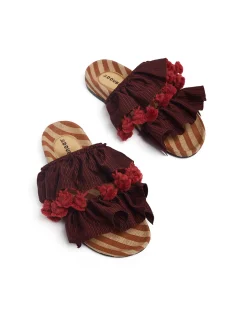 Pimento SlideSolid Bordeaux in Viscose & Jute