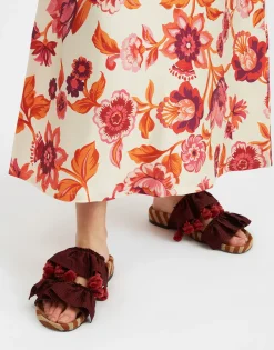 Pimento SlideSolid Bordeaux in Viscose & Jute