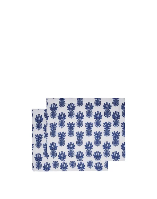 Placemat Set Of 2Pineapple Blu in Linen