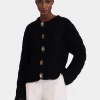 Portrait CardiganSolid Black in Chunky Wool