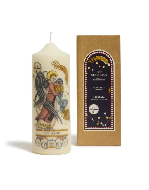 Printed Pillar CandleThe Angel Multicolor in Wax
