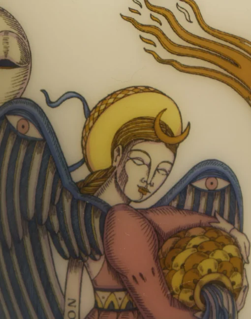 Printed Pillar CandleThe Angel Multicolor in Wax