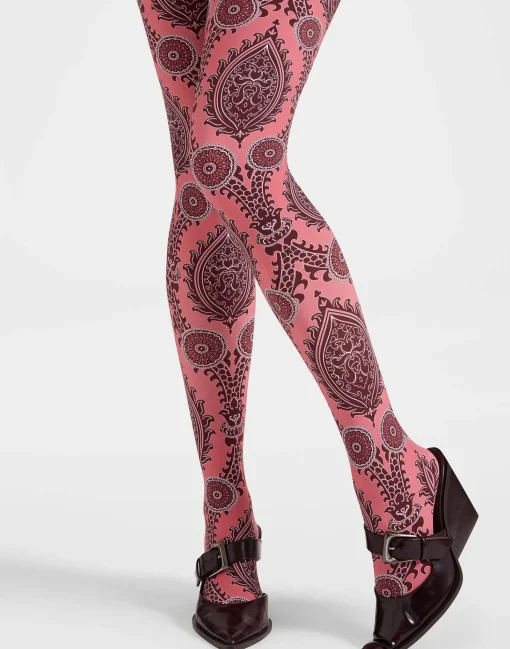 Printed TightsOltrarno Pink in Stretch Nylon