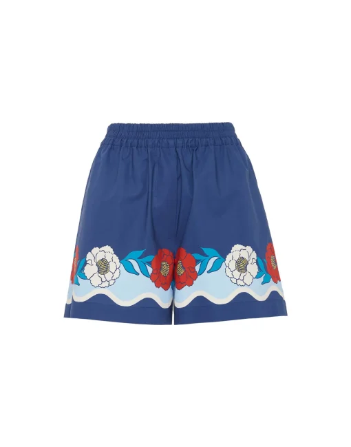 Pull-Up ShortsWhitsun Placée Blue in Cotton Poplin