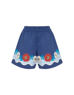 Pull-Up ShortsWhitsun Placée Blue in Cotton Poplin
