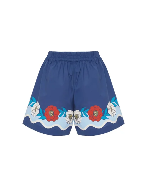 Pull-Up ShortsWhitsun Placée Blue in Cotton Poplin