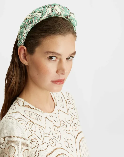 Rapunzel HeadbandFans Mint in Twill