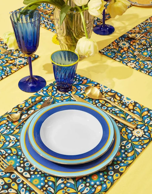 Soup Plates Set Of 2Rainbow Blue in Porcelain