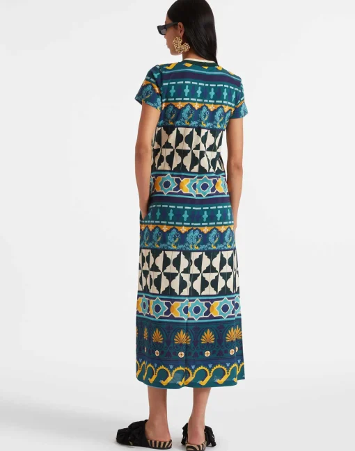Sporty Swing DressCasareale Barré Placèe Emerald in Cotton Jersey