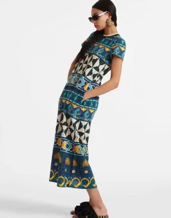 Sporty Swing DressCasareale Barré Placèe Emerald in Cotton Jersey