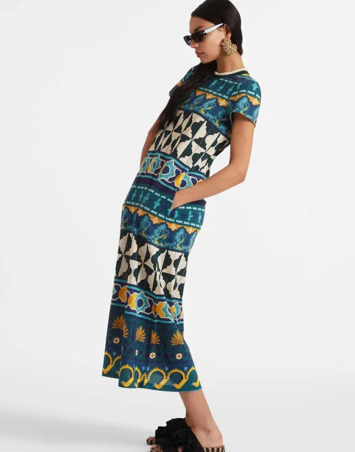 Sporty Swing DressCasareale Barré Placèe Emerald in Cotton Jersey