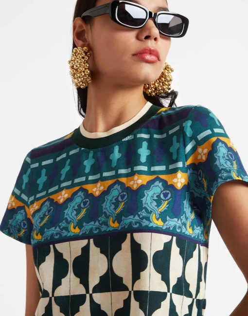 Sporty Swing DressCasareale Barré Placèe Emerald in Cotton Jersey