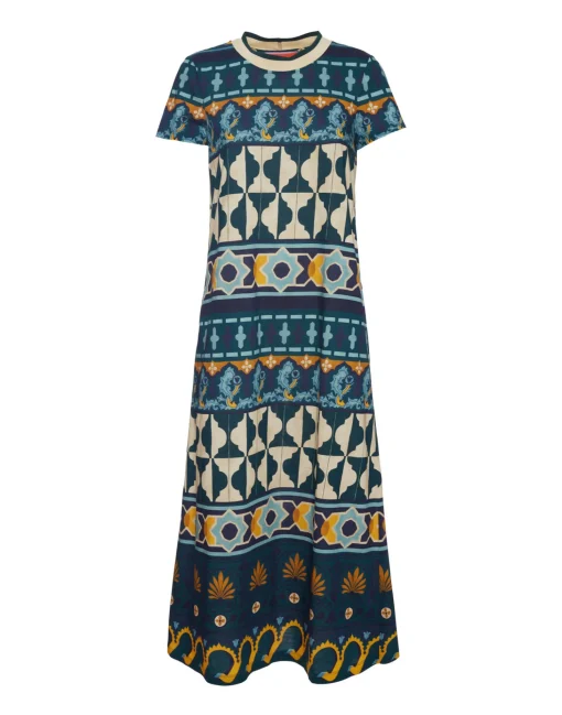 Sporty Swing DressCasareale Barré Placèe Emerald in Cotton Jersey