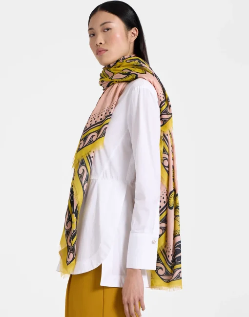 Square ScarfHerald Fuchsia in Modal Silk
