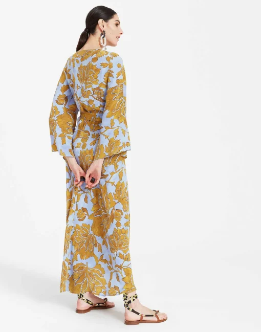 The Wrap DressTangle Light Blue in Crepe De Chine