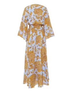 The Wrap DressTangle Light Blue in Crepe De Chine