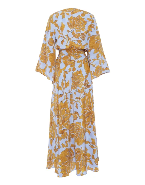 The Wrap DressTangle Light Blue in Crepe De Chine