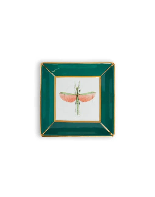 Trinket TrayLibellula Green in Porcelain