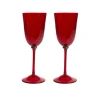 Wine Rainbow Glasses Set Of 2Red in Murano Glass